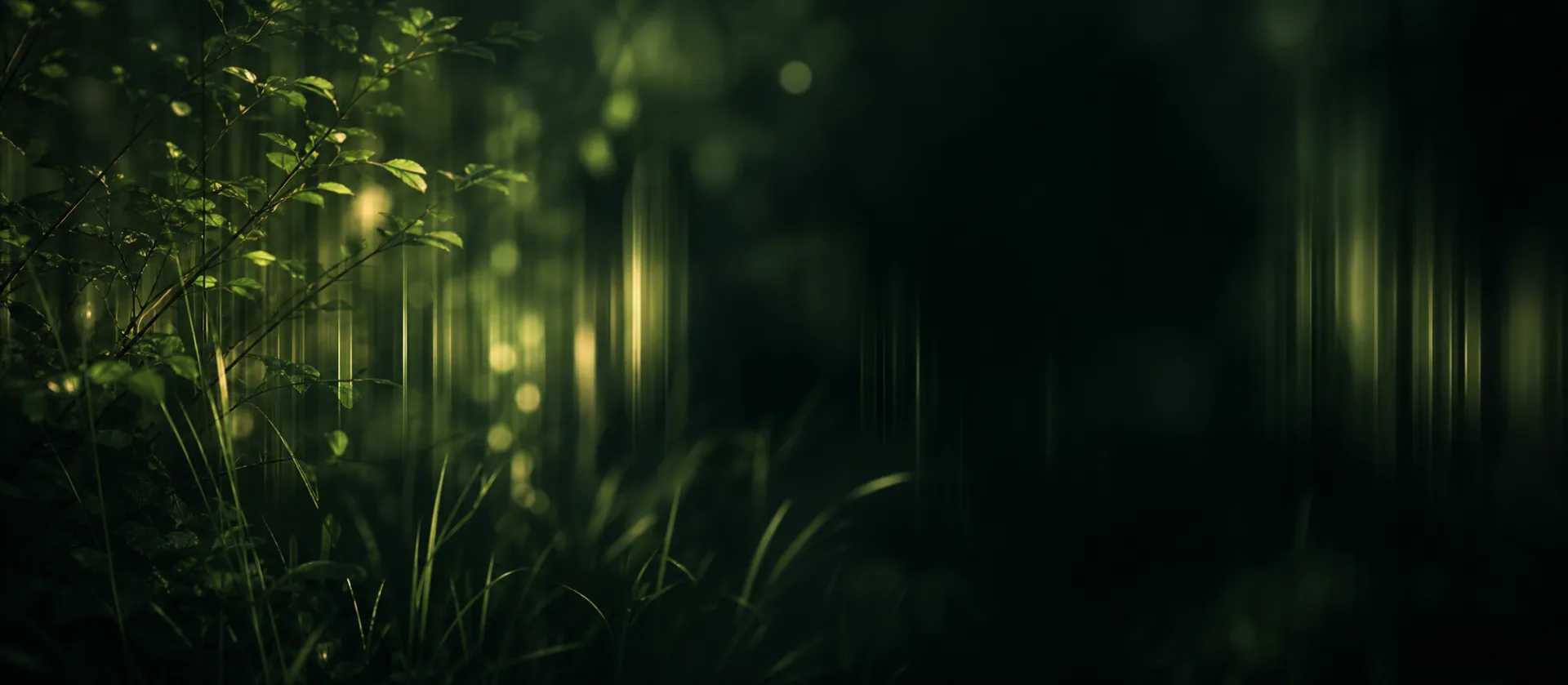 Green forest textures transformed into vertical sound waves